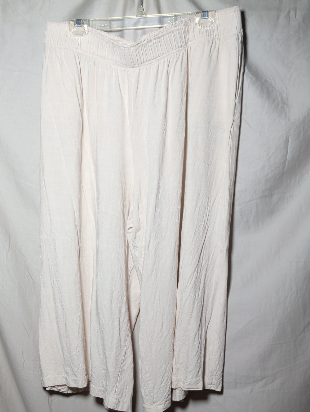 H&M linen Blend Cream Wide-Leg Women’s Pants Lagenlook Business Casual